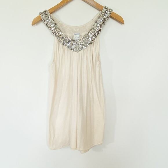 Adam Lippes Adam Plus Eve Cream Swarovski Top Y2K - Picture 1 of 11